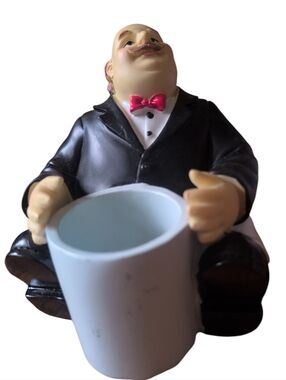 Vintage Waiter Butler Figurine Planter Pen Holder Cachepot Kitchen Bar Decor